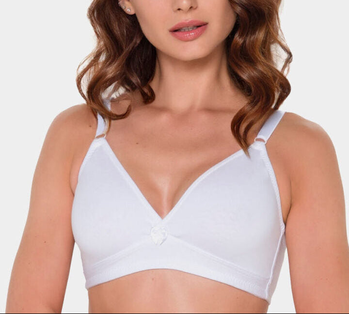 #113- Wire-Free V Neck Cotton Bra Without Padding