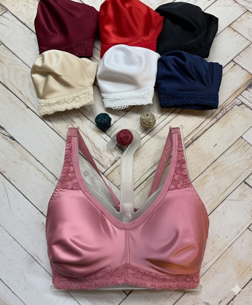 #120 Non-padded Seamless Lace-Trim Wire-Free Bra