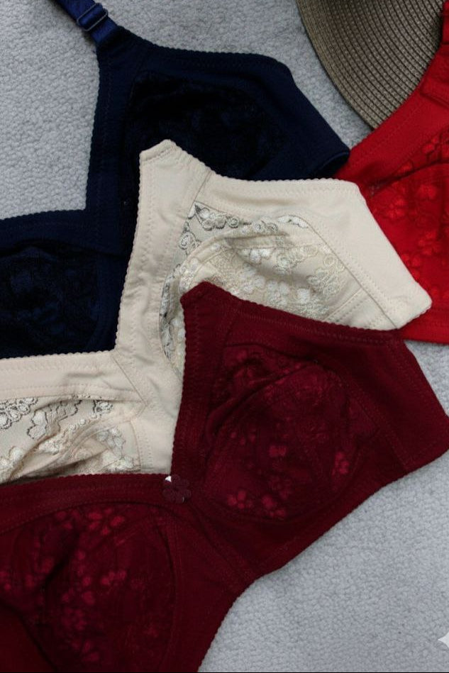 #122 - Premium cotton Lace Cup Wire-Free Non-Padded Bra