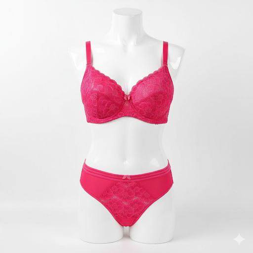 #305 - Underwired, Unlined, Unpadded Passion Lace Bra & Panties Set