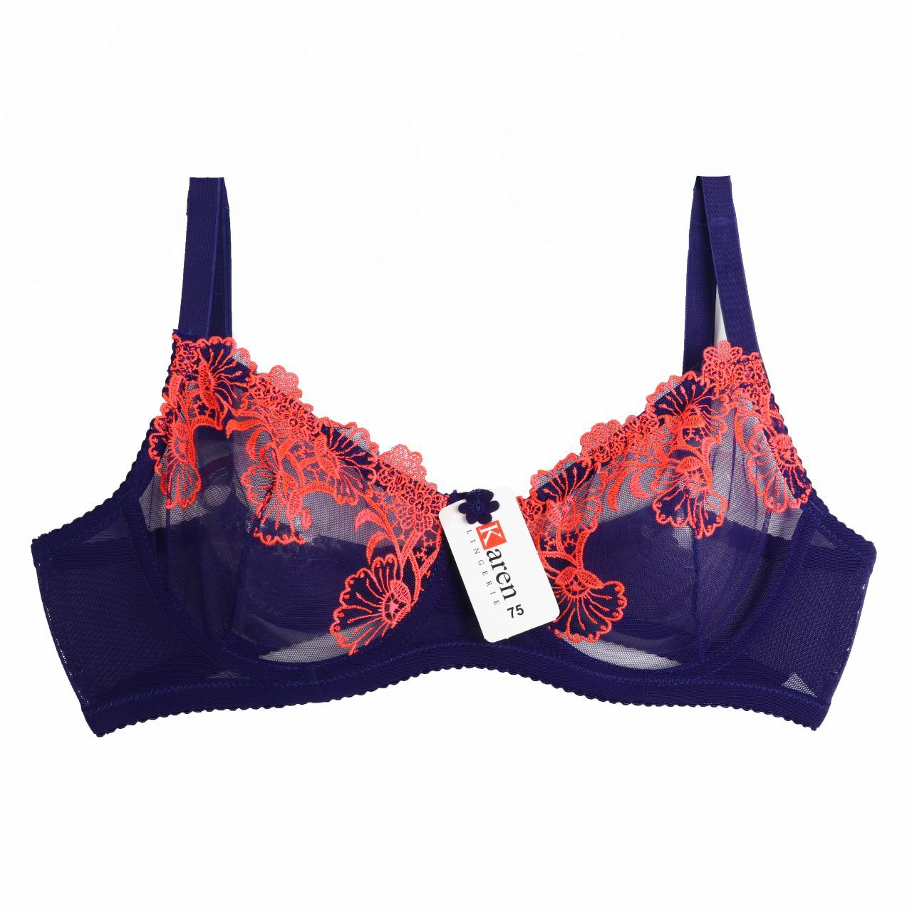 #205 - Sheer Embroidered Underwired Unlined Bra