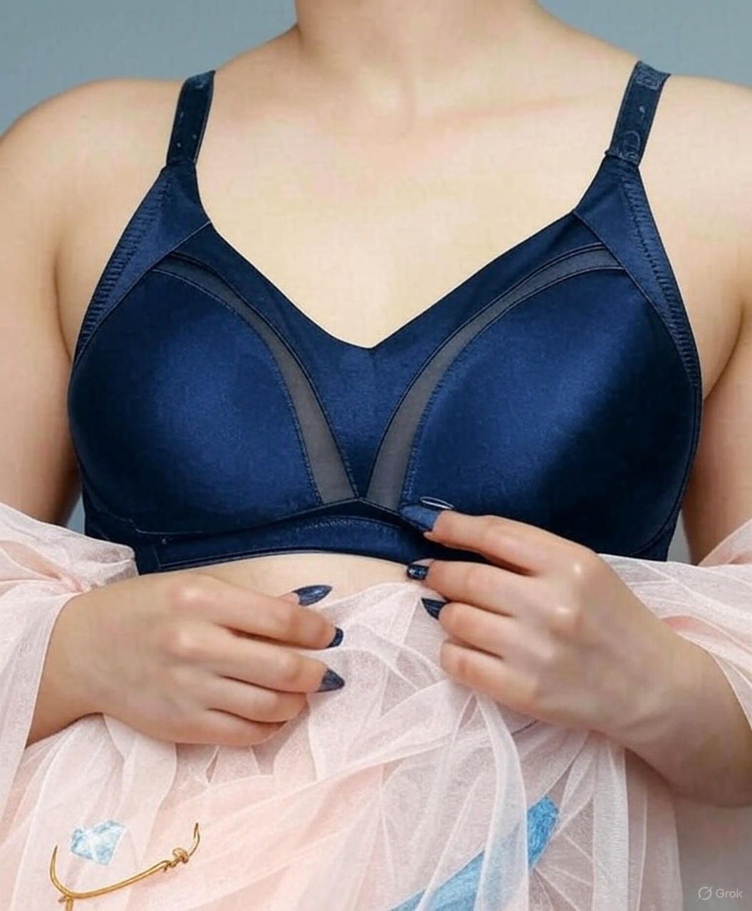 #108 - Wire-Free Seamless Metallic Cup Bra