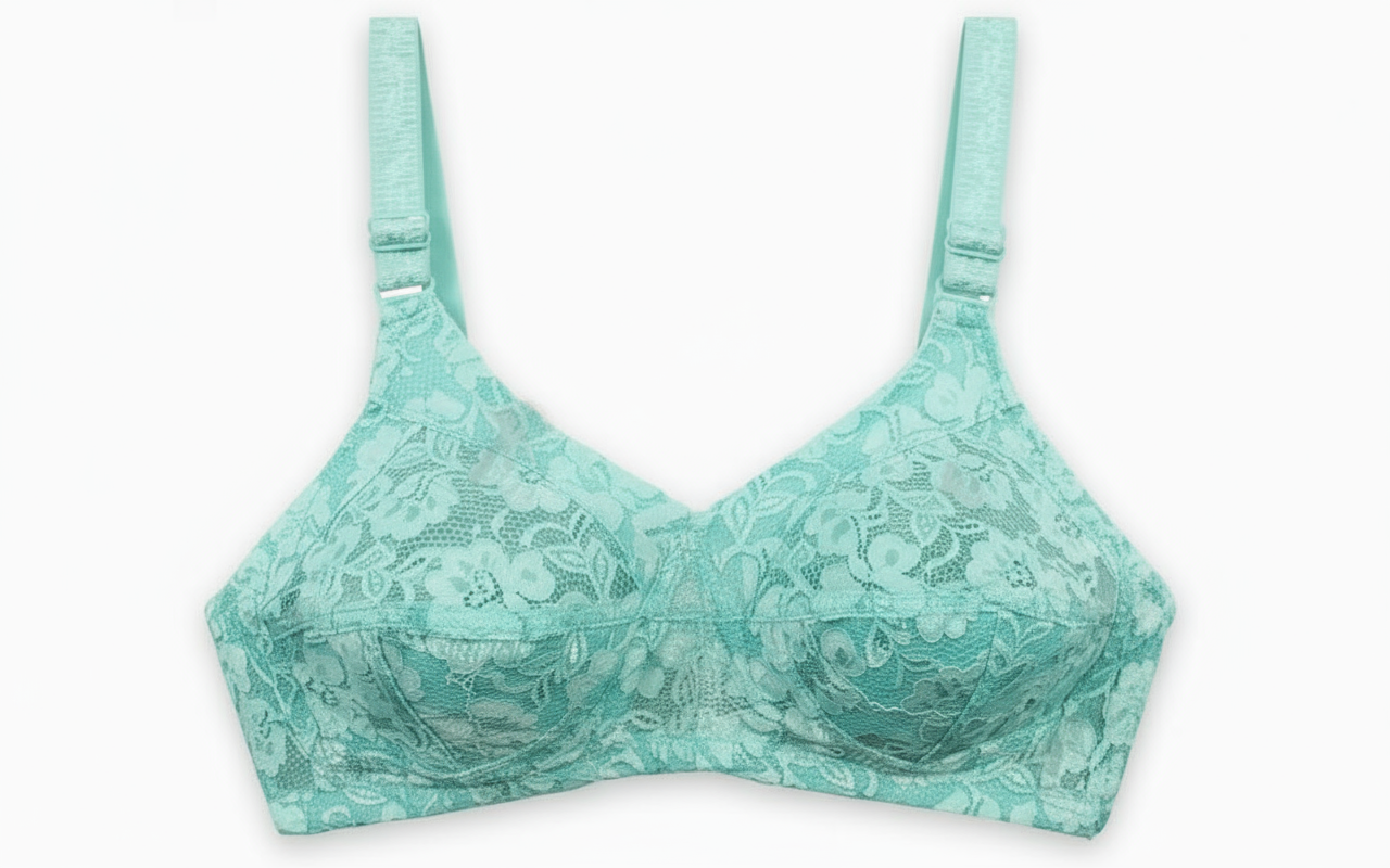Clean turquoise lace bra