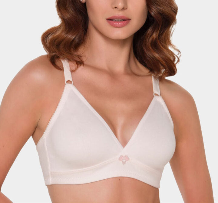 #113-  Wire-Free Cotton Bra Without Padding