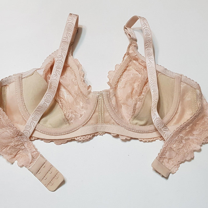 #206 - Underwired Unlined cup Lace Bra - Elegant Floral Design