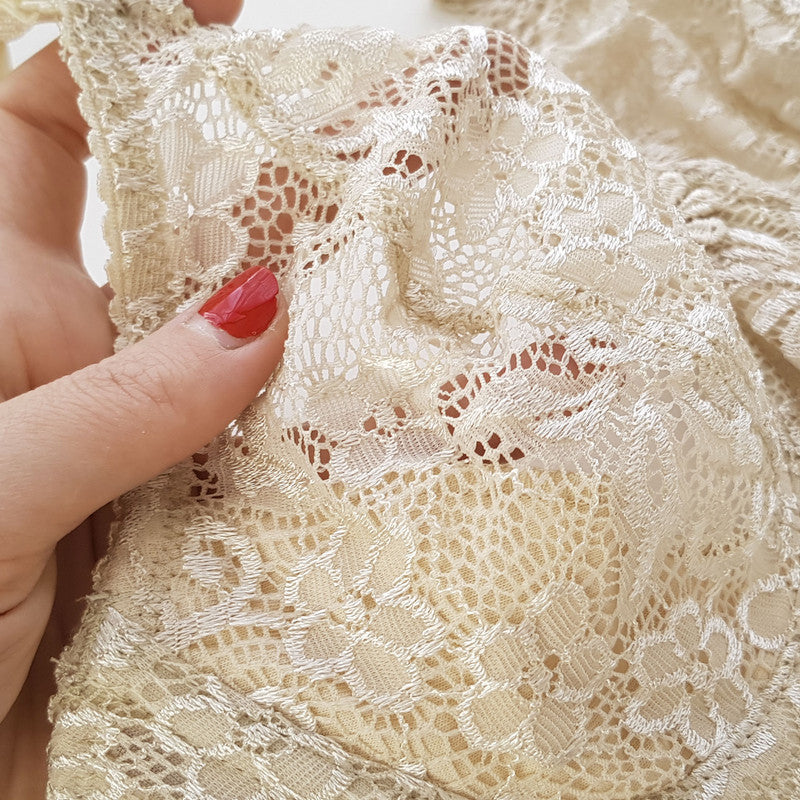 #206 - Underwired Unlined cup Lace Bra - Elegant Floral Design