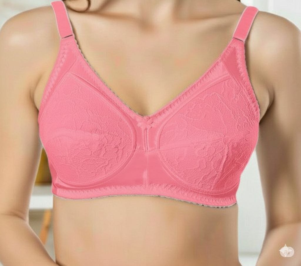 #107 - Wire-Free Full Coverage Non-Padded Bra with Floral Lace Cup