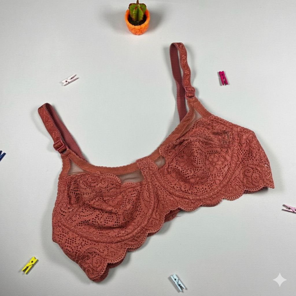 #209 - Underwired Sheer Lace Trim Bra