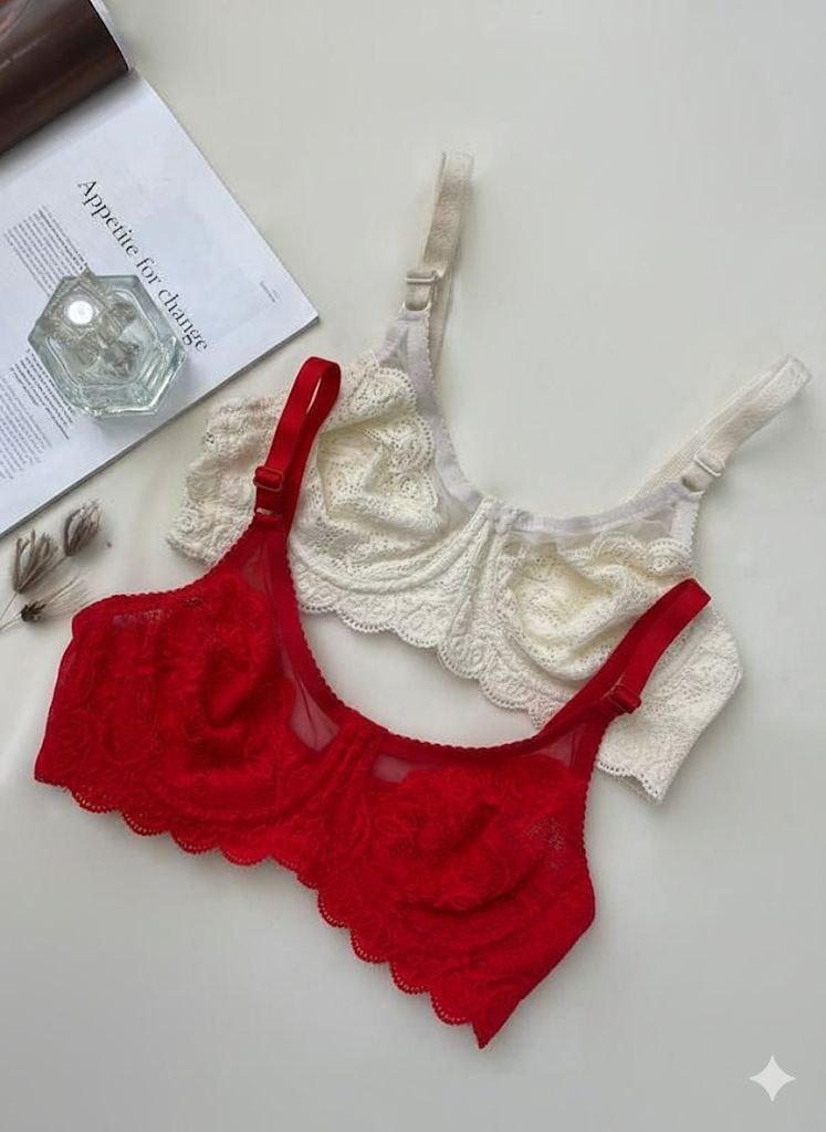 #209 - Underwired Sheer Lace Trim Bra