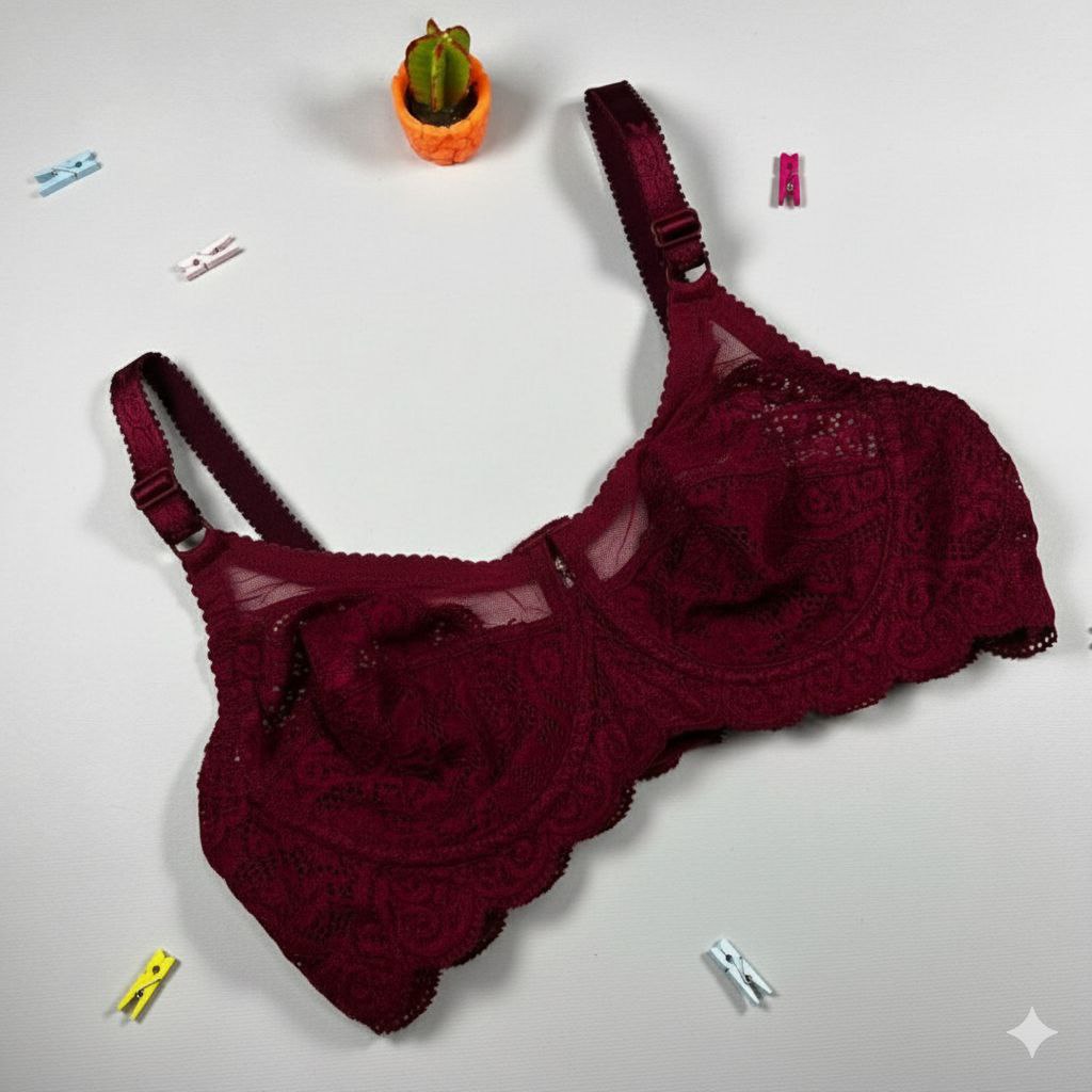 #209 - Underwired Sheer Lace Trim Bra