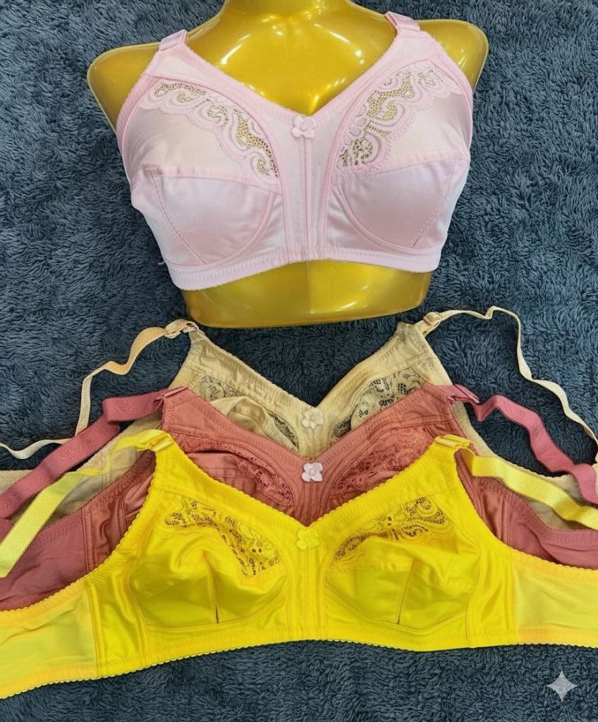 #115- Full-Cup Wire-Free Non-padded Lace-Trim Bra