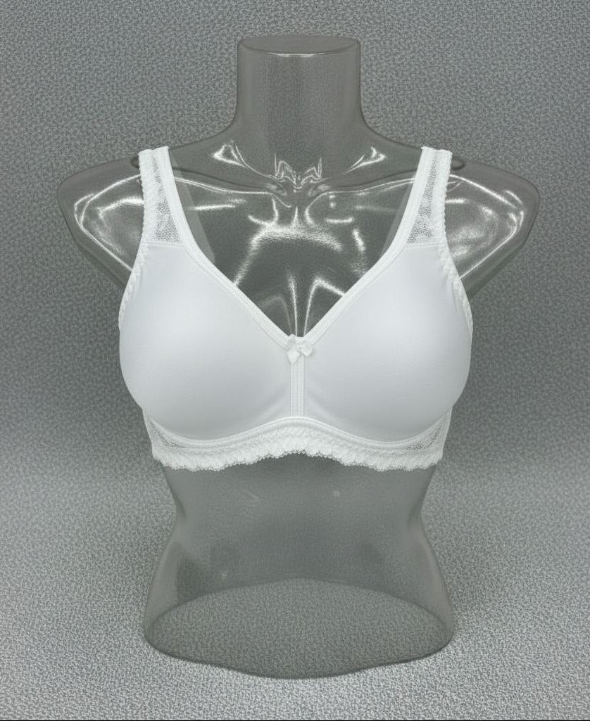 #120   Non-padded Seamless Lace-Trim Wire-Free Bra