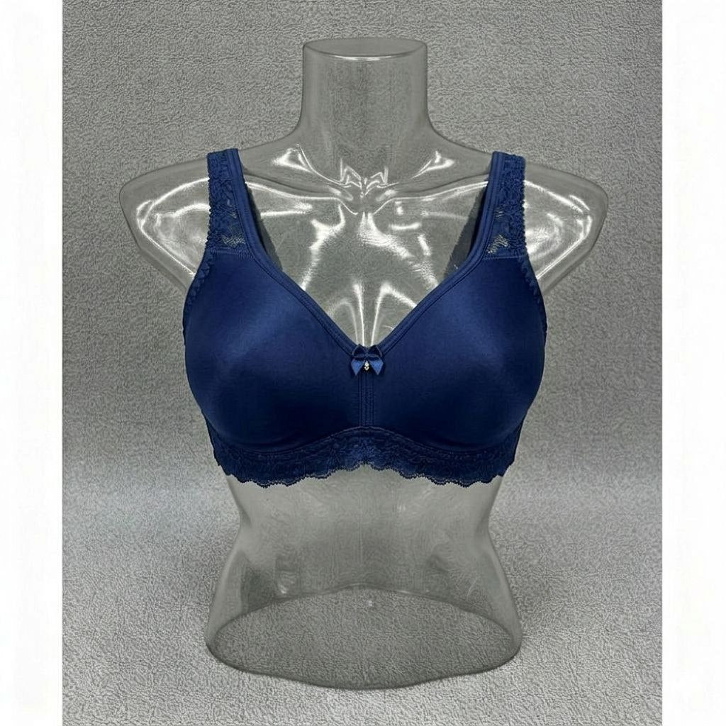 #120   Non-padded Seamless Lace-Trim Wire-Free Bra