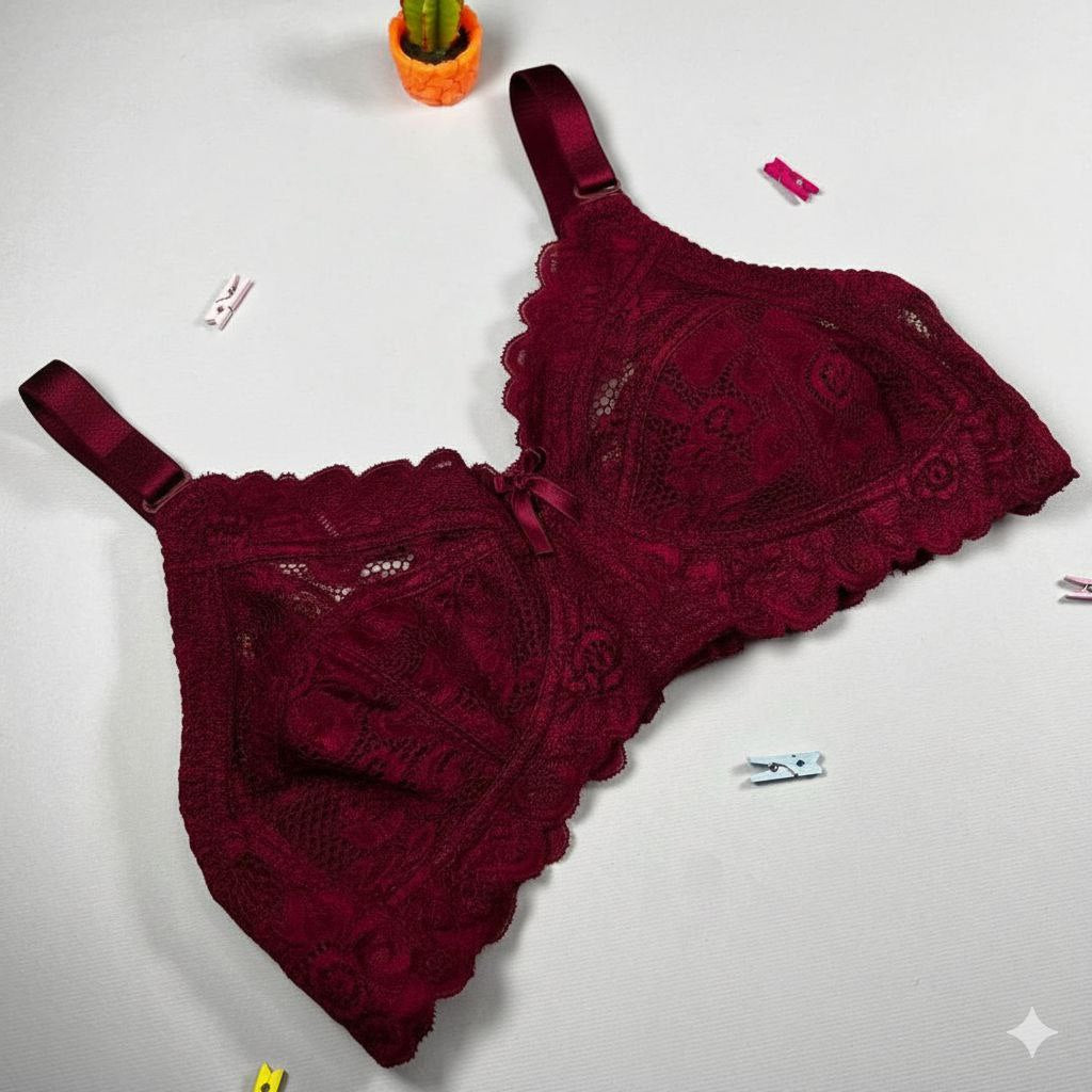 #123 - Premium Lace Bra Wire-Free Non-Padded
