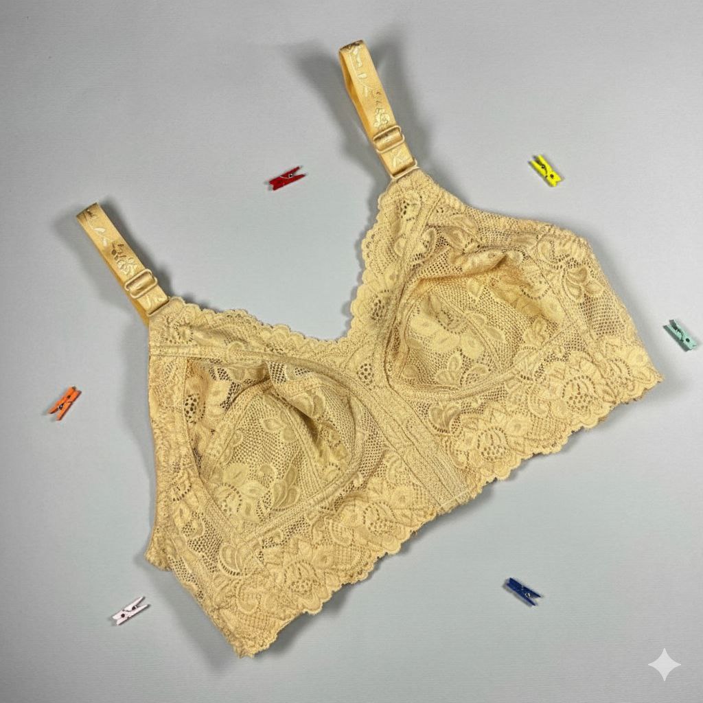 #117 - Wire-Free Non-Padded Wide-Band Lace Bra