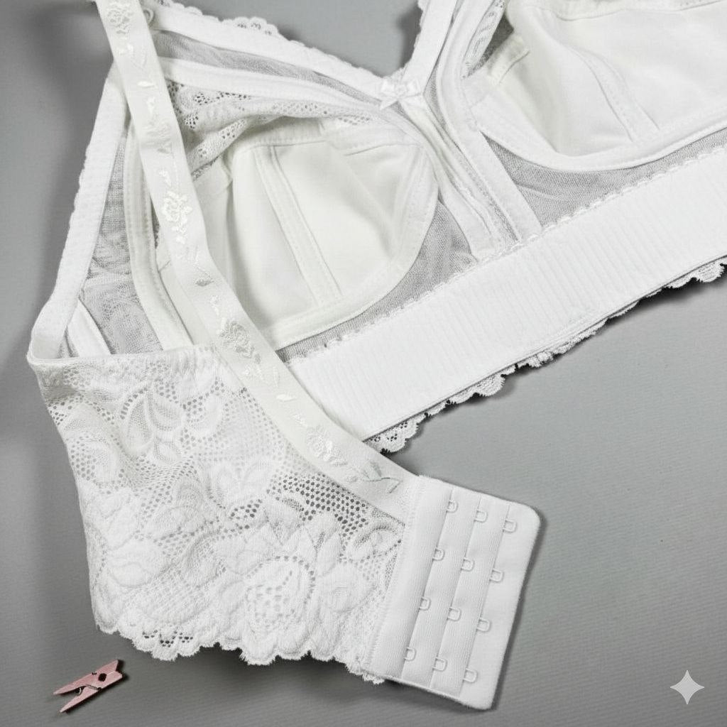 #117 - Wire-Free Non-Padded Wide-Band Lace Bra
