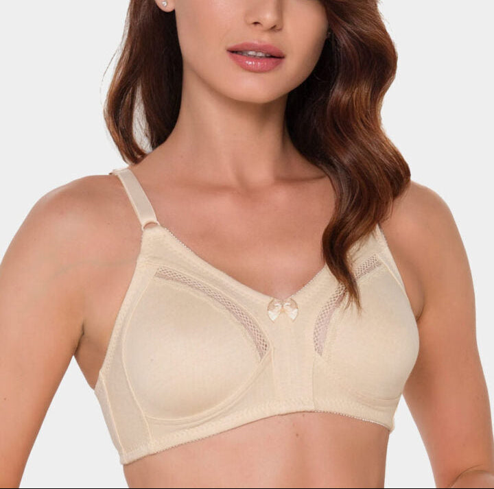 #102 -  Cotton Lace Minimizer Bra Wire-free Without Padding