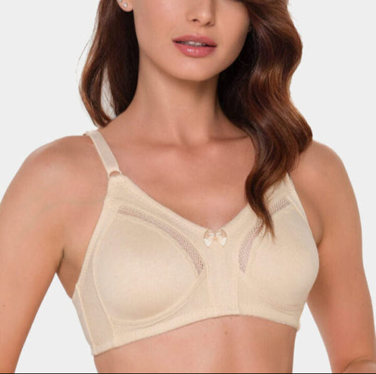 #102 -  Cotton Lace Minimizer Bra Wire-free Without Padding