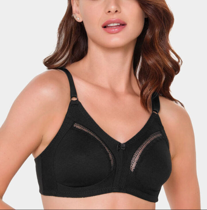 #102 -  Cotton Lace Minimizer Bra Wire-free Without Padding