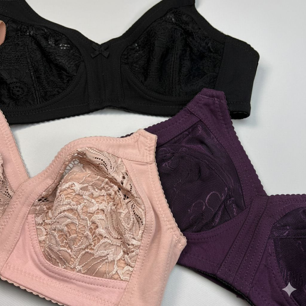 #122 - Premium cotton Lace Cup Wire-Free Non-Padded Bra