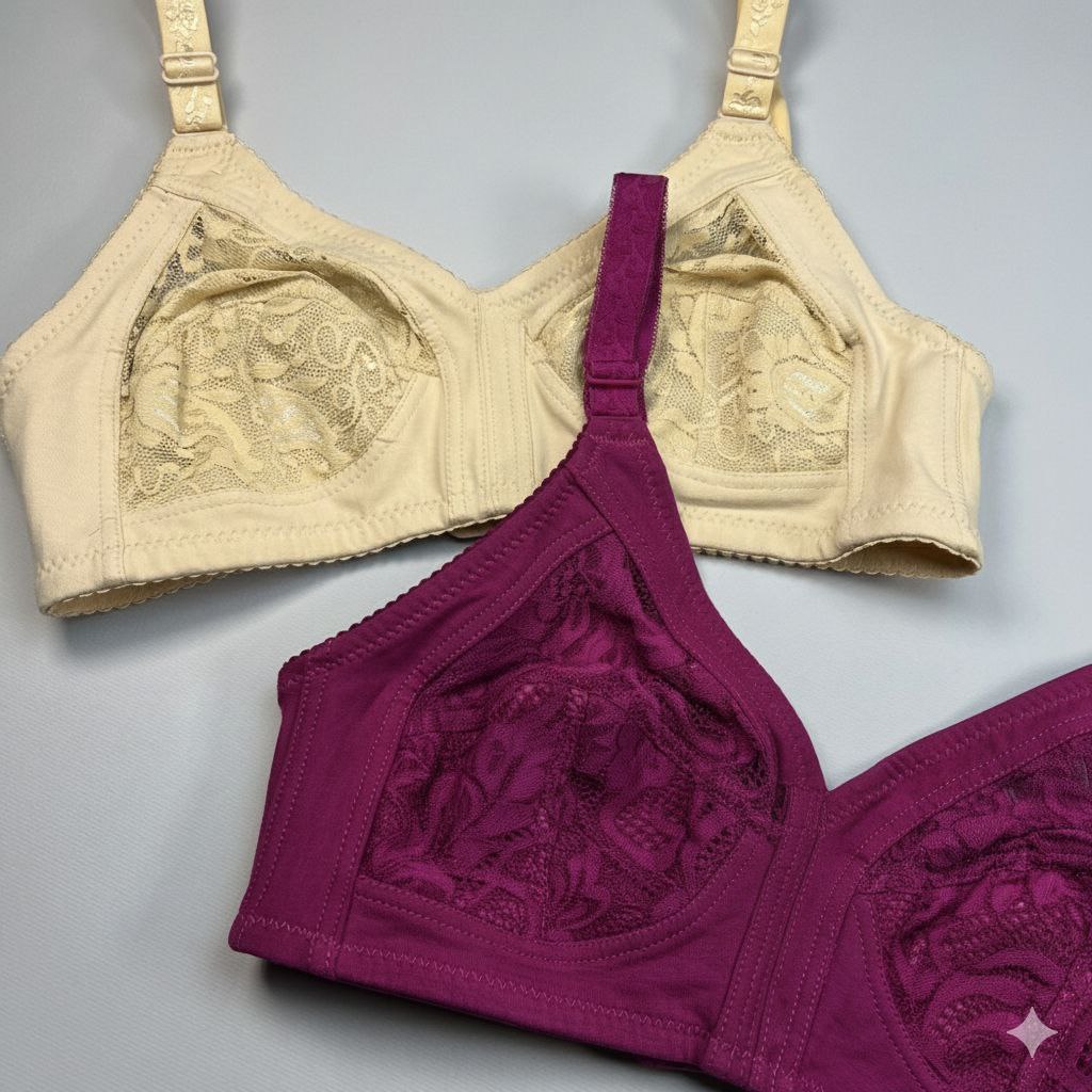 #122 - Premium cotton Lace Cup Wire-Free Non-Padded Bra