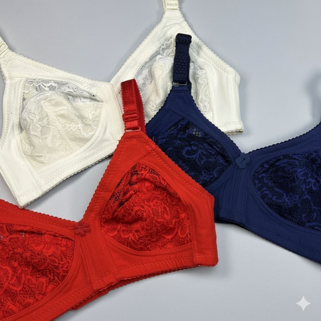 #122 - Premium cotton Lace Cup Wire-Free Non-Padded Bra
