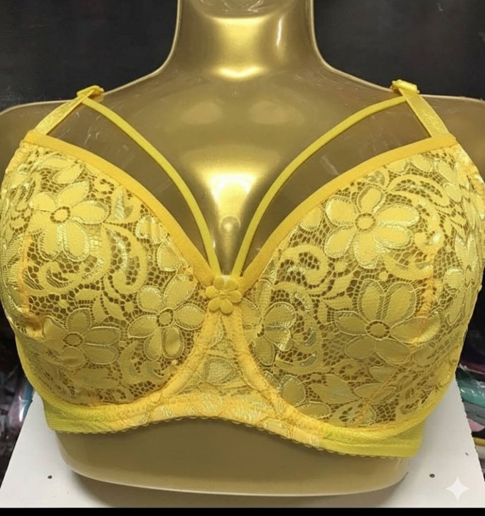 #219 - Strappy Floral Dentelle Lace Underwired Unlined Bra