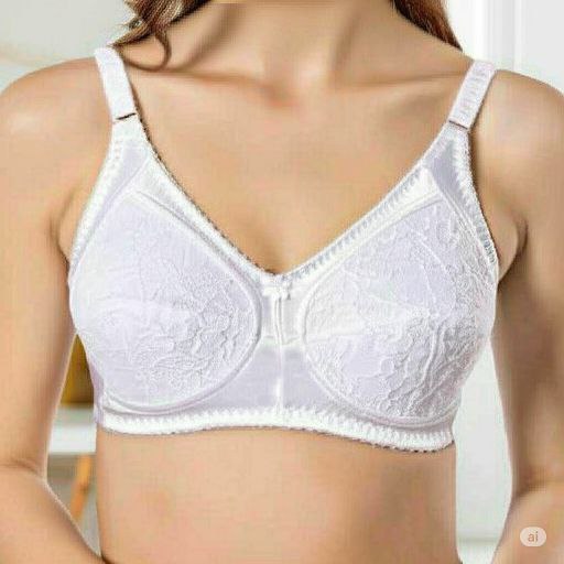 #107 - Wire-Free Full Coverage Non-Padded Bra with Floral Lace