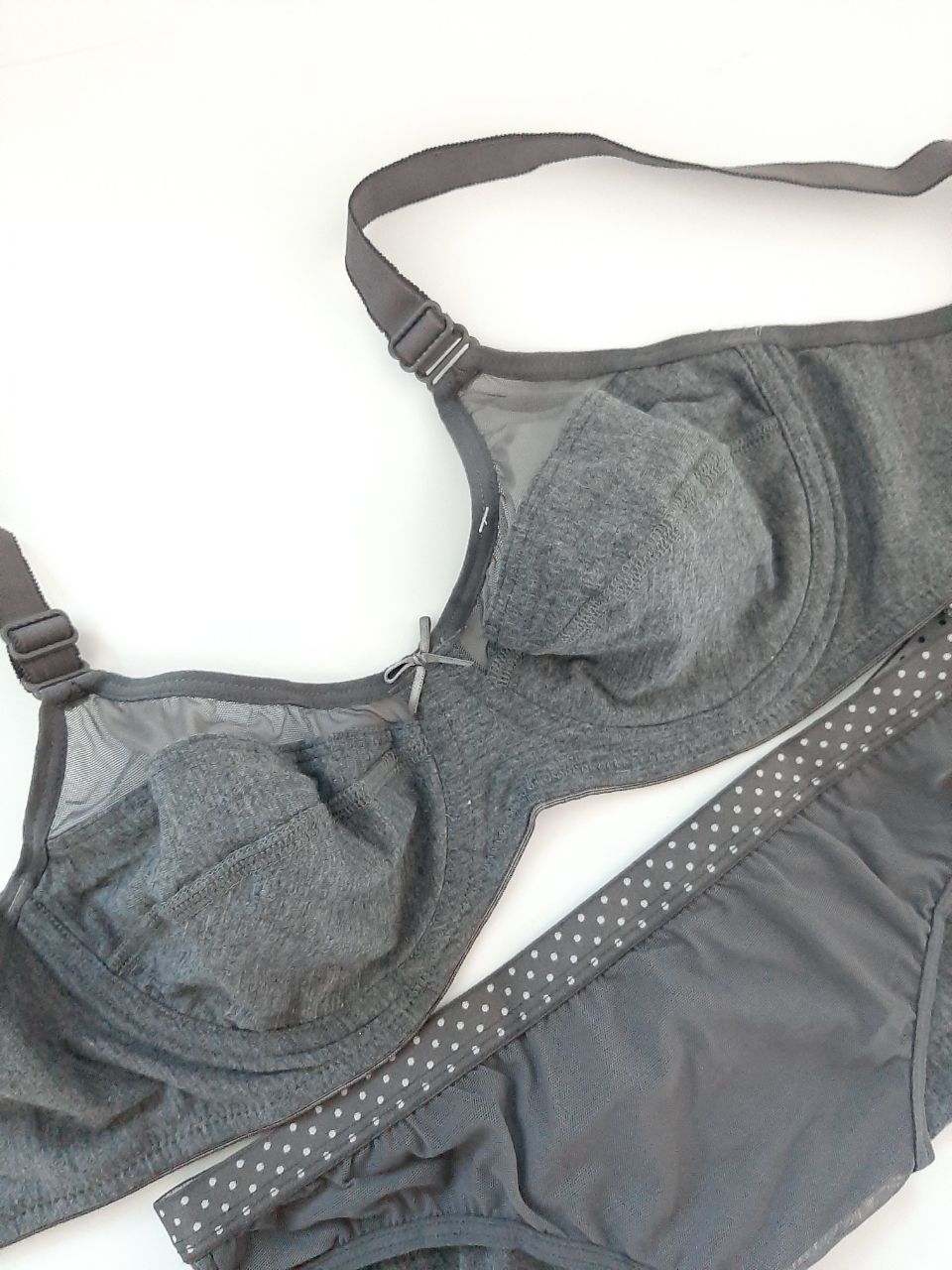 #303 - Underwired Soft Cup Non-Padded Cotton Lace Trim Bra & Panty Set